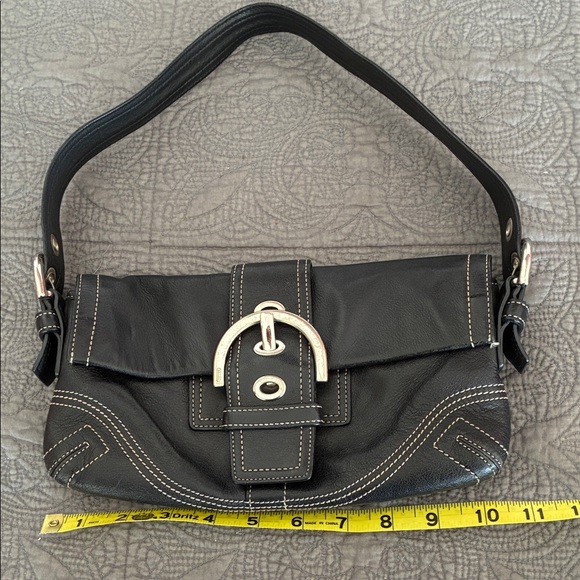 Coach Black Leather Shoulder Bag - Picture 13 of 16